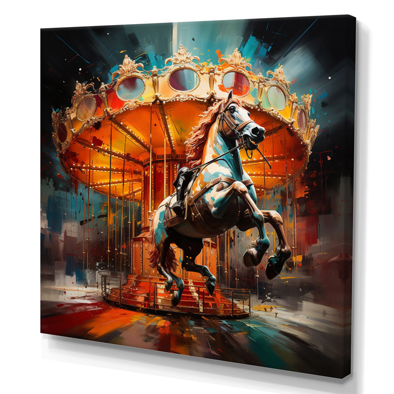 " Dynamic Carousel ", 16" H x 16" W x 1" D, Wrapped Canvas