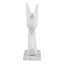 Statue d'oiseau Ecomix inspirée de la galerie avec base en marbre pour décor de salon - Décoration sculpturale pour tablette ou décoration intérieure - 11 po, blanc