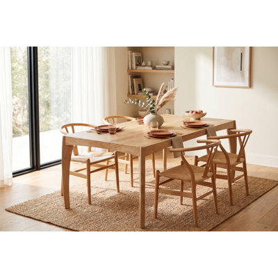 Leoni 78" Solid Wood Dining Table Natural Oak