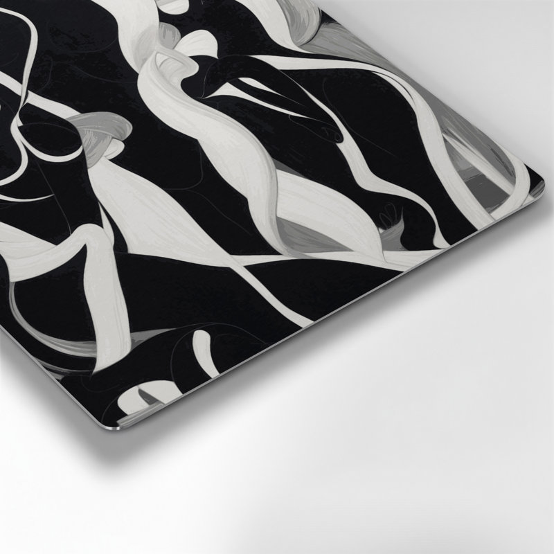 Abstrait figuratif 59, art mural en métal noir, H 12 po x l 12 po