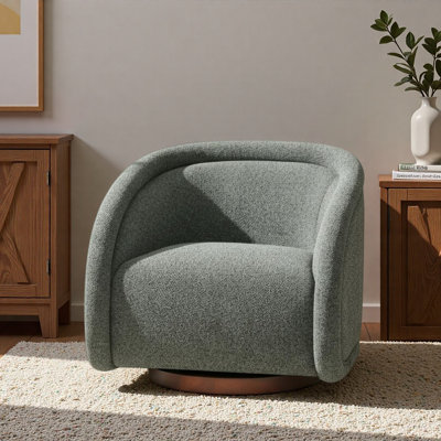 Chaise pivotante Boucle avec base en bois massif au fini noyer