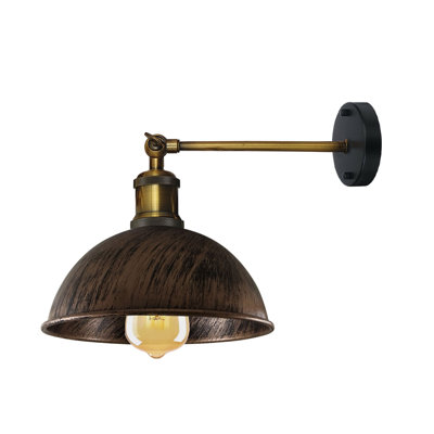 Janessa 1-Light Iron Swing Arm Dome Wall Sconce