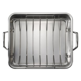 Sliner 3 Sets Nonstick Steel Roaster with Handle Stainless Steel Large  Turkey Nonstick Roasting Pan with Rack for Baking Grill Cooking Oven Tray,  15 x