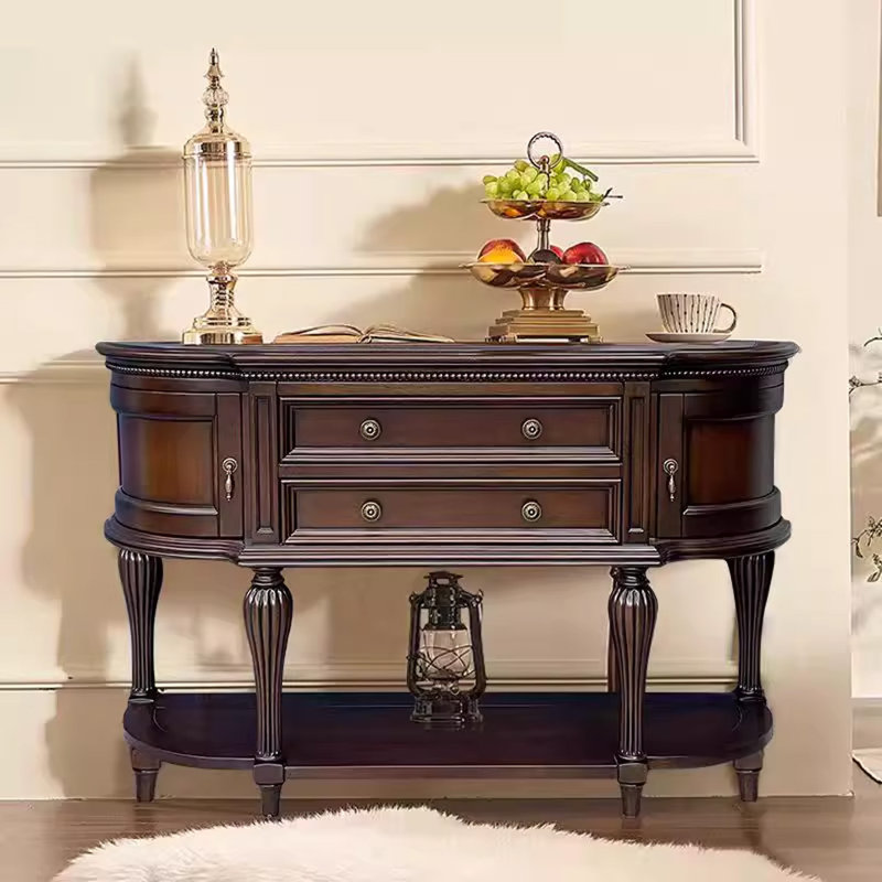 Une console naturellement écologique, H 35,43 po x l 47,24 po x P 16,54 po, Marron foncé