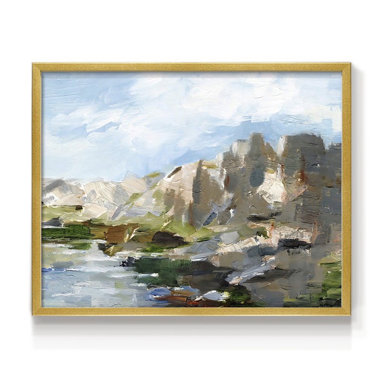 Western Cliffs II -Framed Print - Restickable