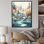 Colored Mountains and River II, reproduction d'art sur toile