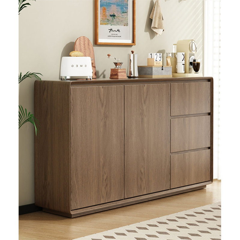 Modern Simple Solid Wood Sideboard, Brown, 31.49" H x 47.24" W x 15.75" D
