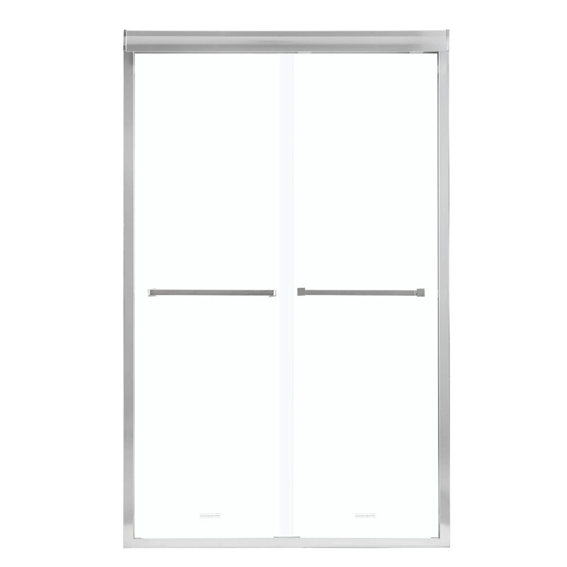 Shower Door 48" W X 76"H Semi-Frameless Bypass Sliding Shower Enclosure, Brushed Nickel
