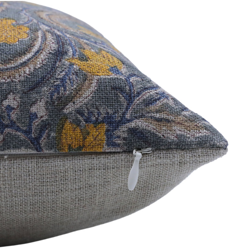 Housse de coussin en lin fabriquée à la main Fabividine, H 20 po x l 20 po, Carré