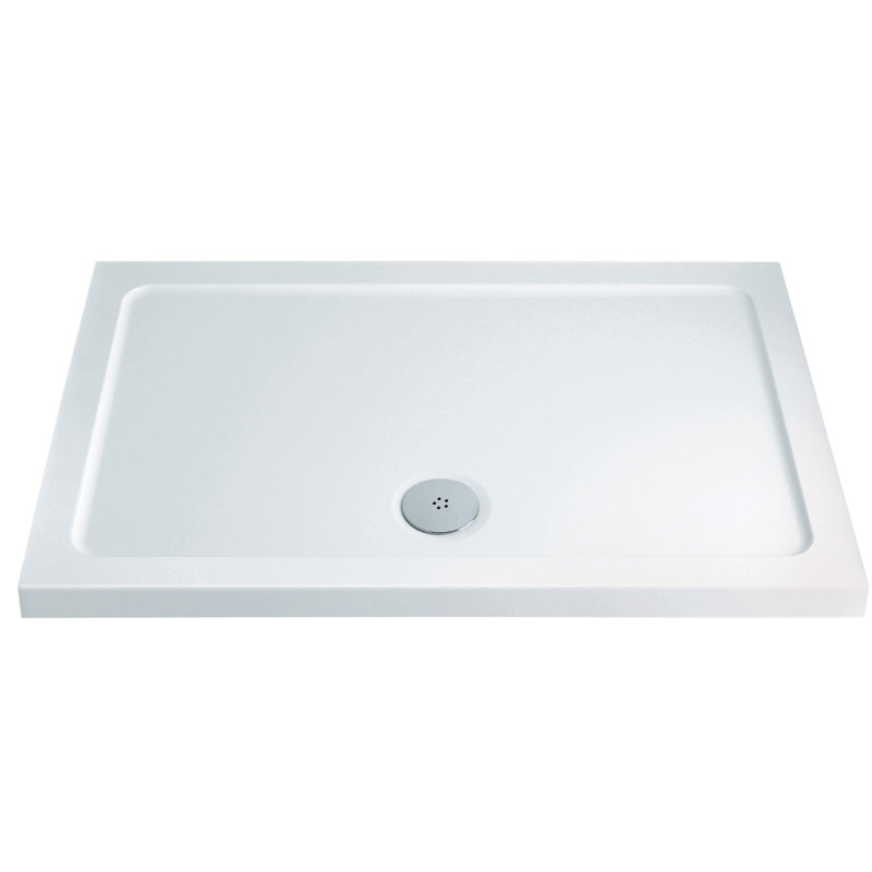 Shower Tray - White, 13.5cm H x 80cm W x 170cm L