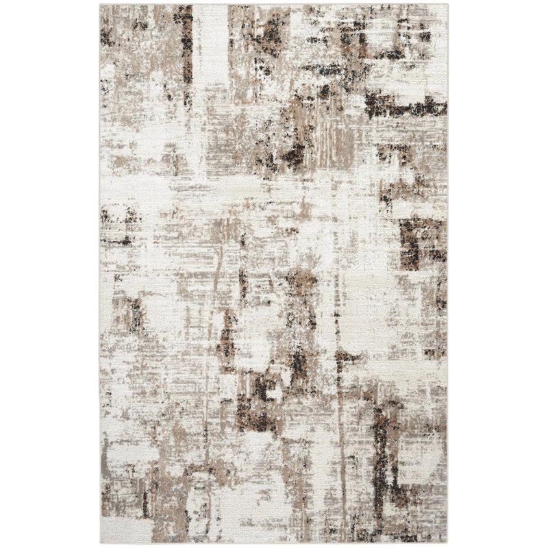 Calvin Klein Captivating Cream Beige Modern Indoor Rug, Rectangle 3'2" x 5'
