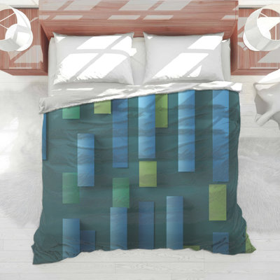 Rectangular Abstract Blocks Comforter