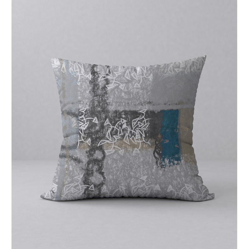Abstract Reversible Throw Pillow, 18" x 18"