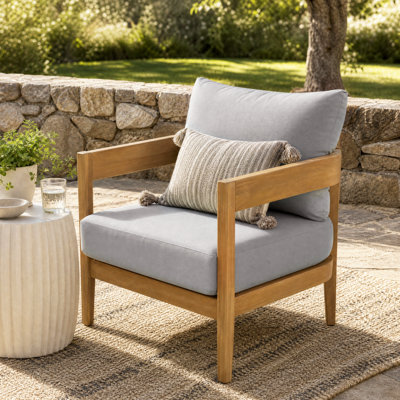 Chaise de patio avec coussins hydrofuges Lorene 