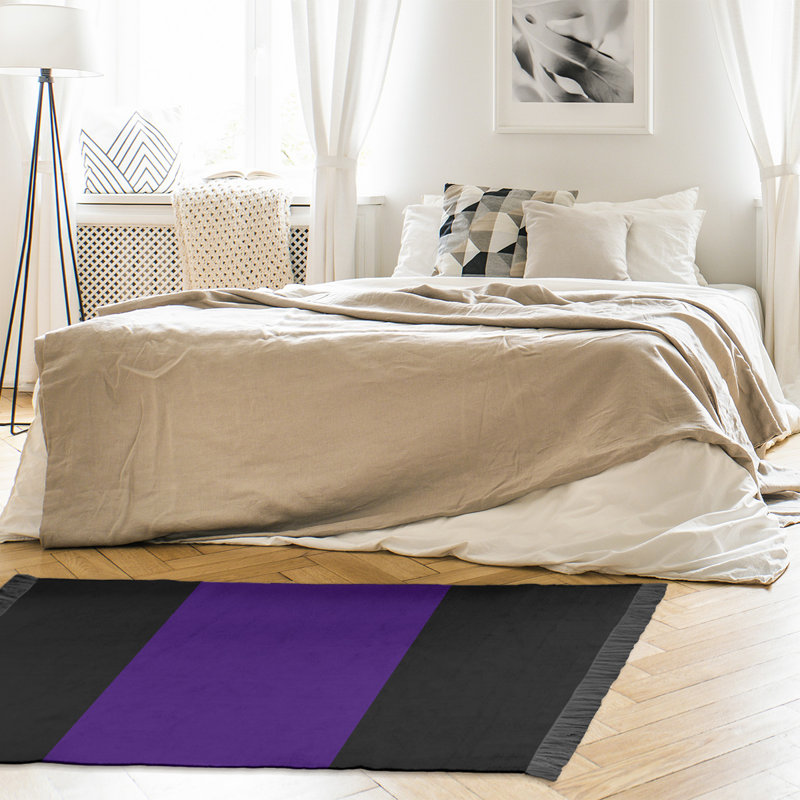 Tapis noir/mauve tissé à plat Colorado, Non