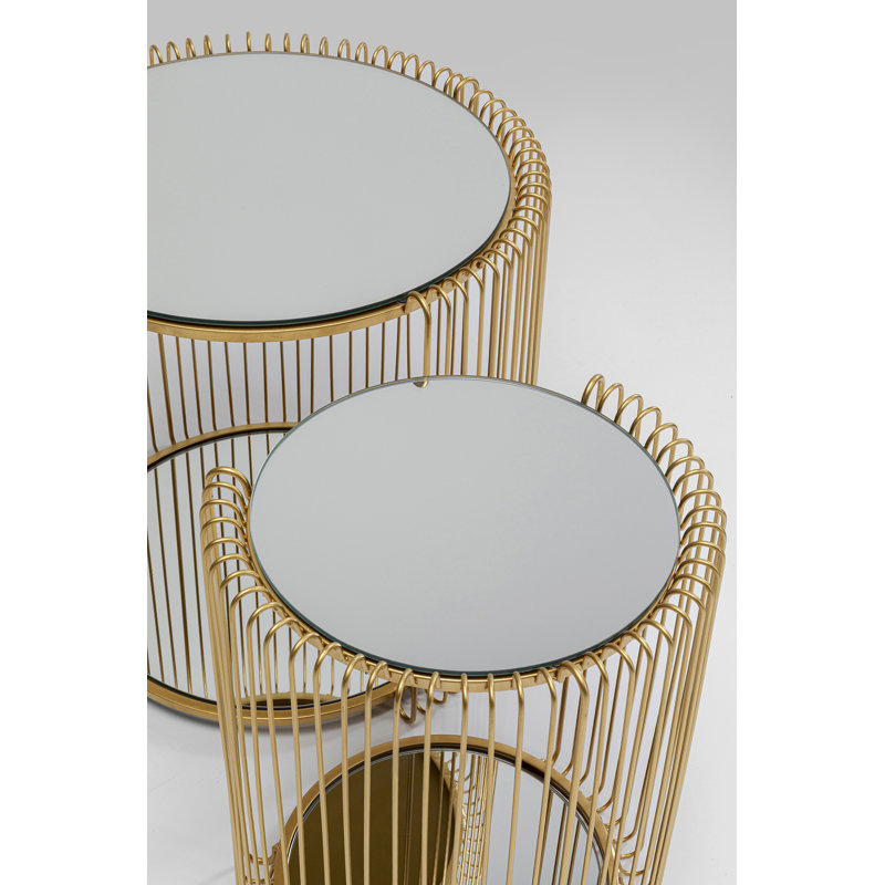 Side Table Wire Double, Gold colours