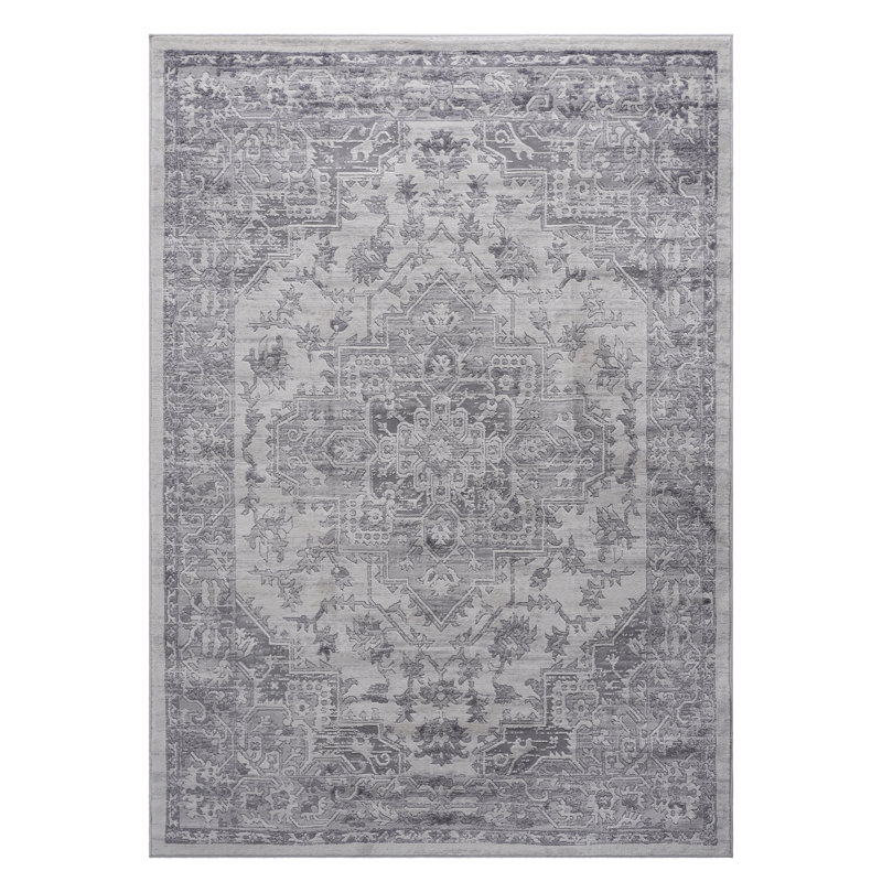 Tapis tissé et tissé 2X3 argenté