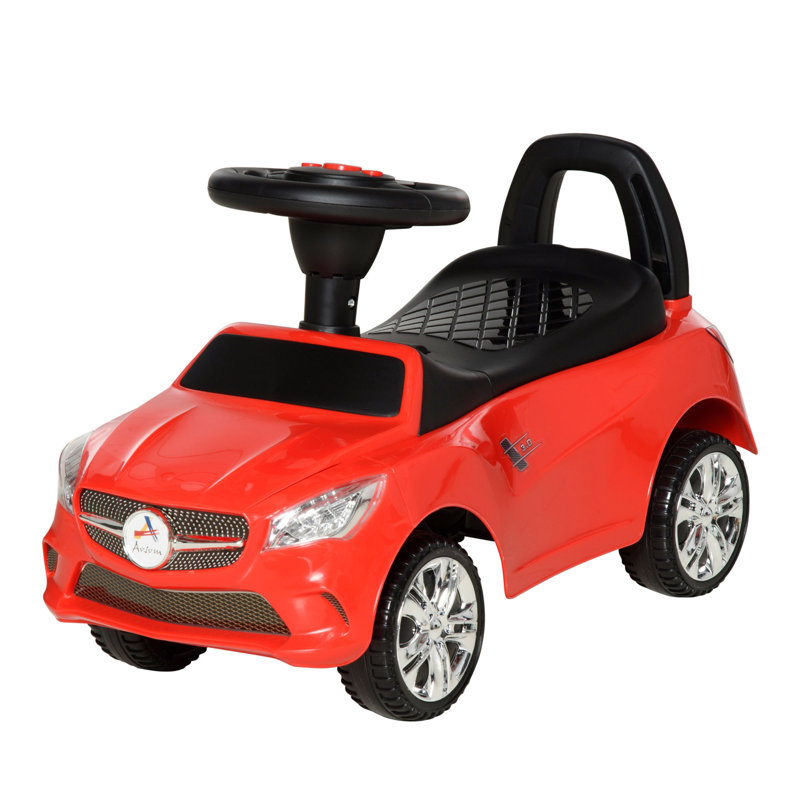 Red Toddler Foot-to-Floor Ride-On Car with Horn and Storage