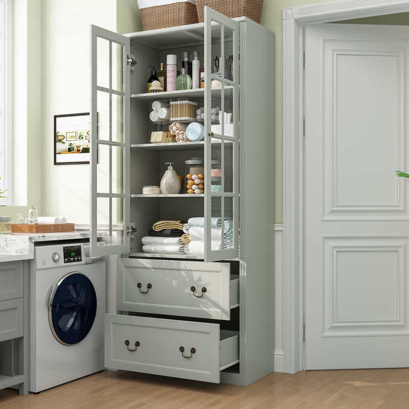 Novka Linen Cabinet, Gray