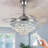 42'' Silver Crystal Retractable Ceiling Fan with 36W LED Light and Remote Control