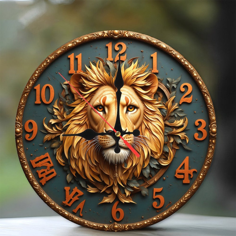 Horloge de lion rétro