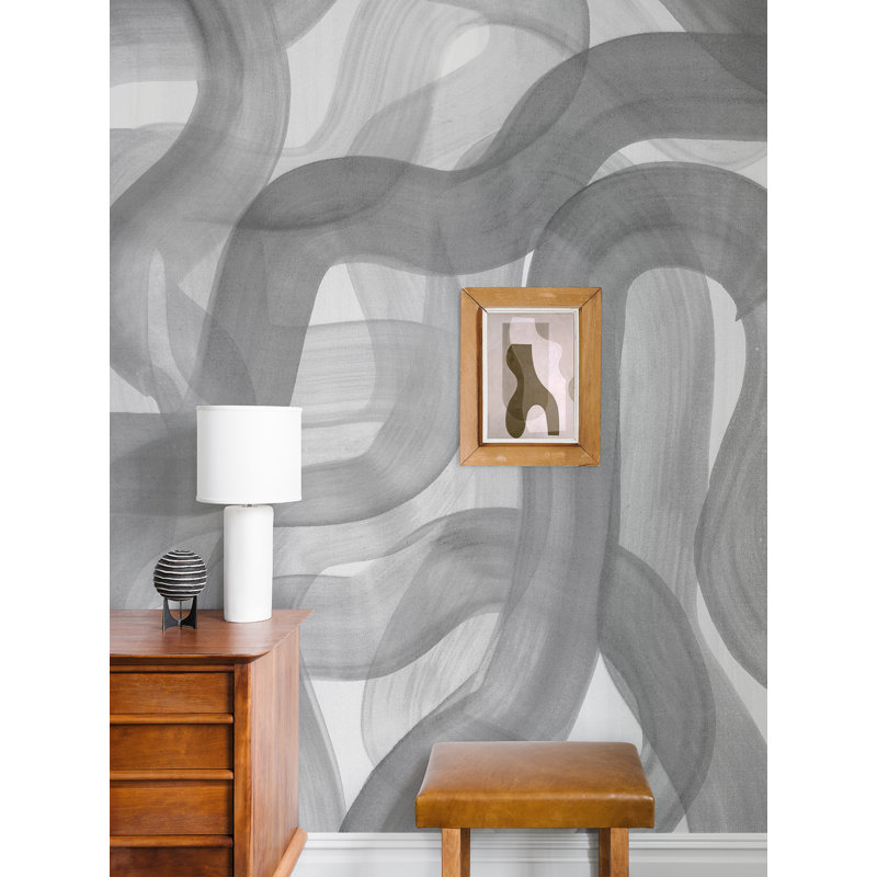 Geometric Wall Mural, Gray