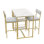 Dining Table Set For 2, Bar Table And Chairs Set With 3 Storage Shelves