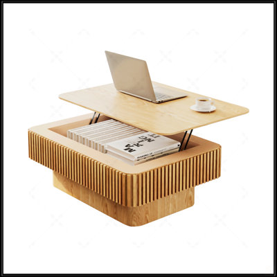 38.6'' Fluted Lift-Top Coffee Table