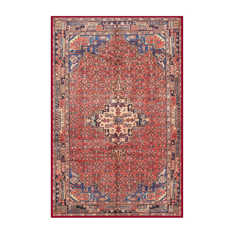 Tapis de style oriental rouge, Rectangle 7 pi x 10 pi