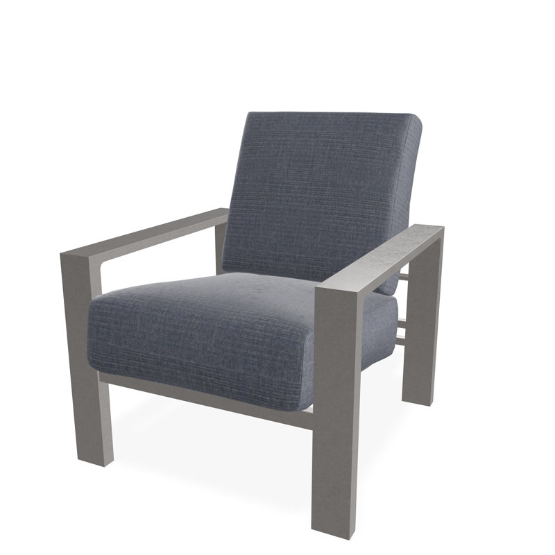 Larssen Outdoor Lounge Chair, Proven Denim, Warm Gray