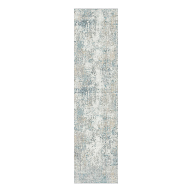 Elroy Modern Abstract Area Rug with Non-Slip Backing & Roll-Pack Design, Runner 2" x 8'