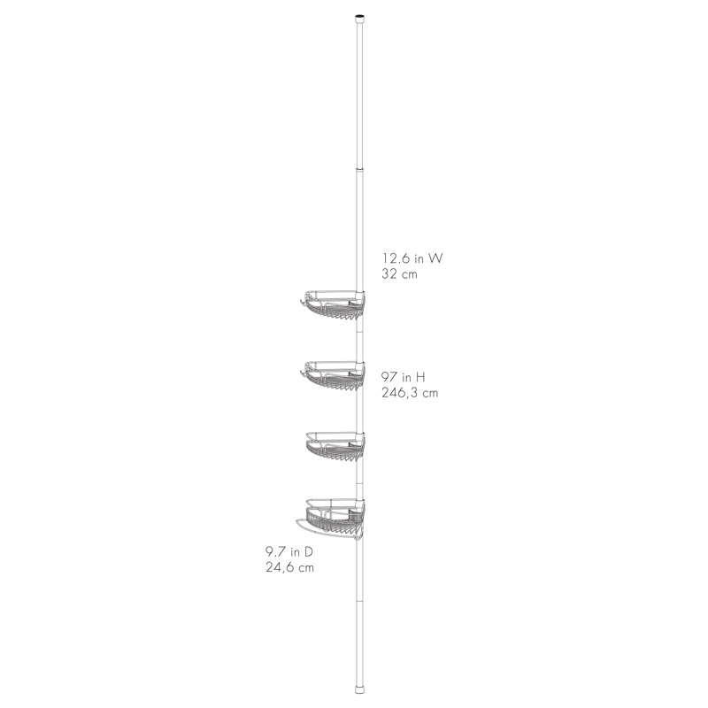 Serviteur de douche Stickley, Chrome satiné