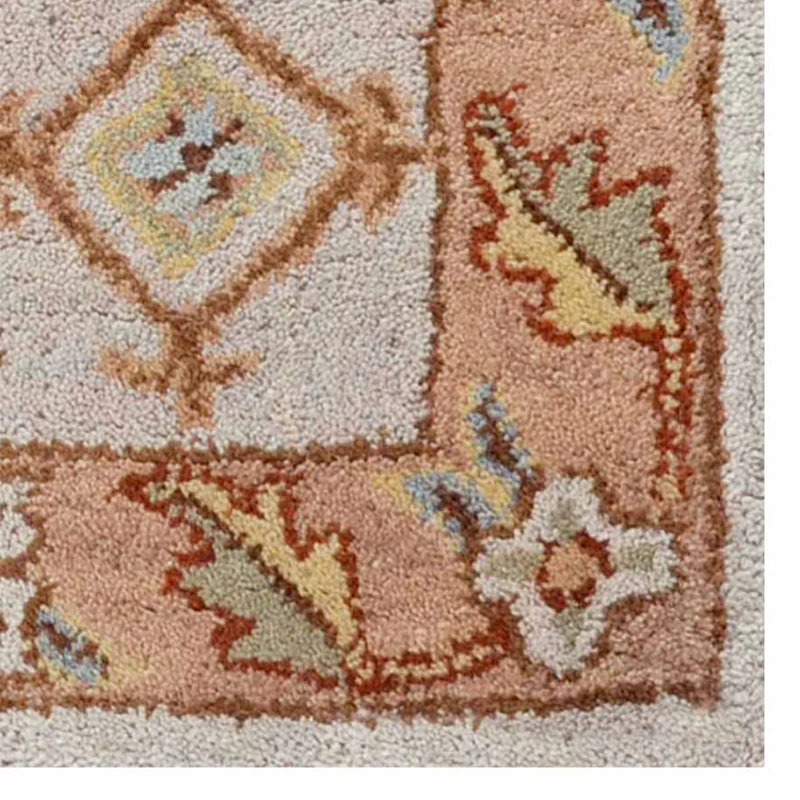 Radiant Hand Tufted Wool Eco-Friendly Area Rugs - Rectangle, Cream Brown Color, Oriental Design, High Pile Thick Handmade Anti Skid Area Rugs for Living Room, Bed Room