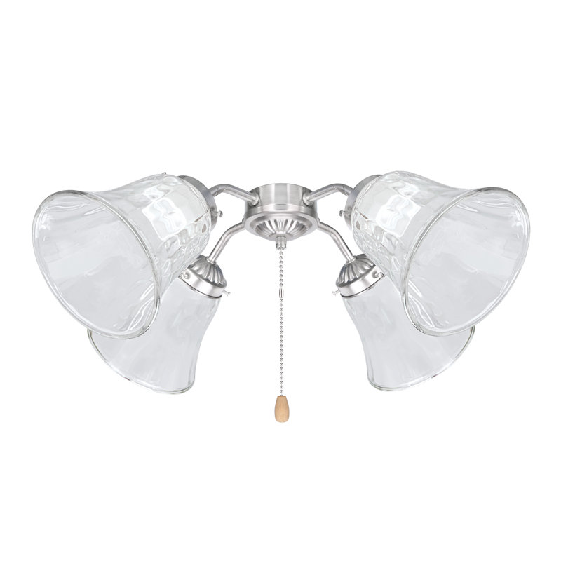 Abat-jour de ventilateur de plafond en verre Analynn H 4,625 po x l 4,75 po (vissé) en transparent