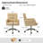 Auric Mid-Century Modern 23" W Leather Height-Adjustable Swivel Office Chair with Button Design-779435313