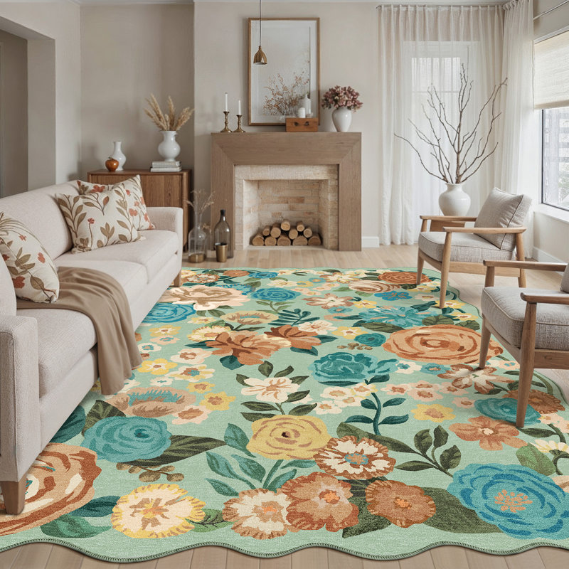 Tapis vert clair Lorena, Rectangle 5 pi x 7 pi 6 po