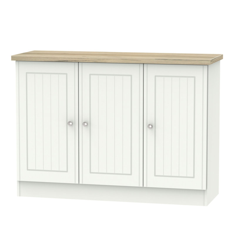 Fully Assembled McClusky 79 Cm Wide Sideboard, White/Oak