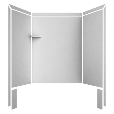 FlexStone Royale 60"W x 36"D x 80"H Alcove Bathtub/Shower Surround in Sea Salt