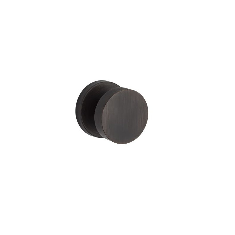 Contemporary Double Dummy Door Knob with Contemporary Round Rose, Venetian Bronze