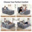 Upholstered Corduroy With Footstool Bean Bag Chair-1299153704