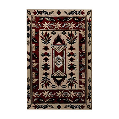 Tapis décoratif rétro bourgogne
