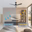 Ventilateur de plafond intérieur / extérieur 52 po Solara, ensemble d'éclairage intégré, ventilateur de plafond avec lumière et télécommande - noir mat-904751268-904751274