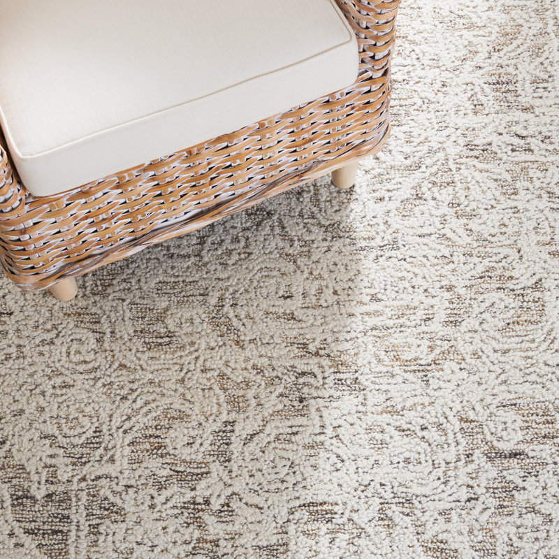 Tapis oriental abstrait en laine touffeté à la main, Rectangle 4 pi x 6 pi