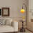 Nut-brown Solid Wood+Glass+Metals Free form Floor Lamps