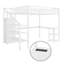 Grand lit mezzanine avec bureau en forme de L, lumière DEL et USB pour enfants, adolescents, adultes