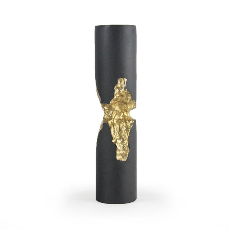 Tabletop, 18.75" H x 4.25" W x 4.25" D, Black/Gold