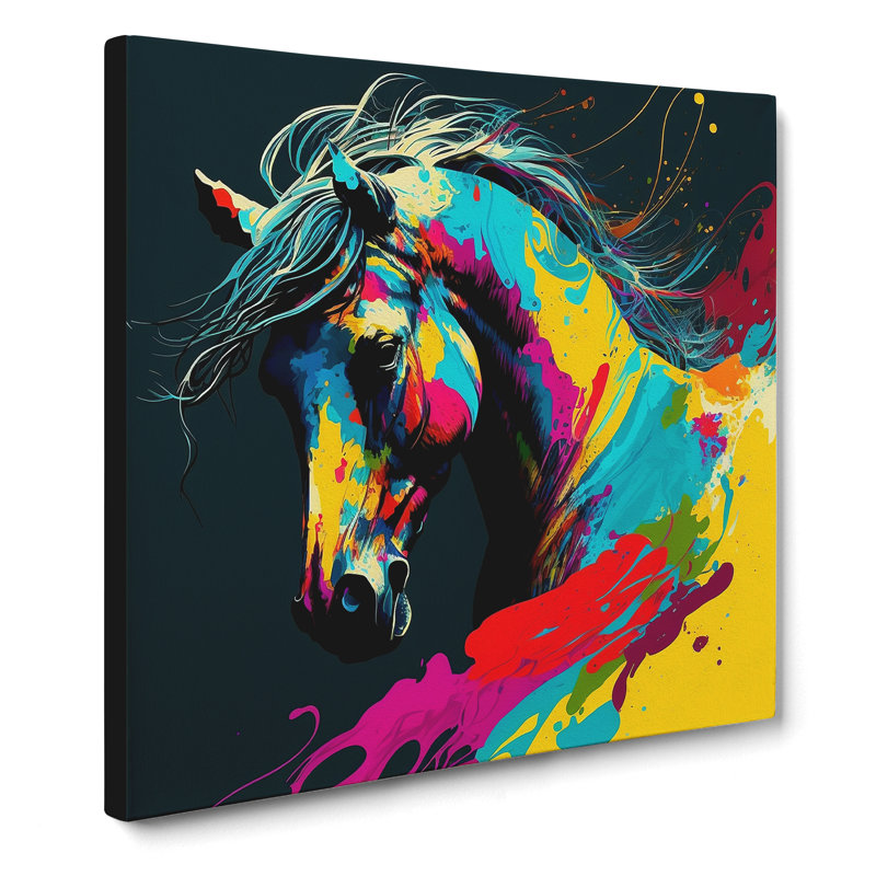 Horse Pop Art - Wrapped Canvas, 35cm H x 35cm W x 3cm D