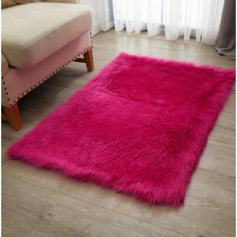 Enrica Soft Fluffy Pink Area Rug