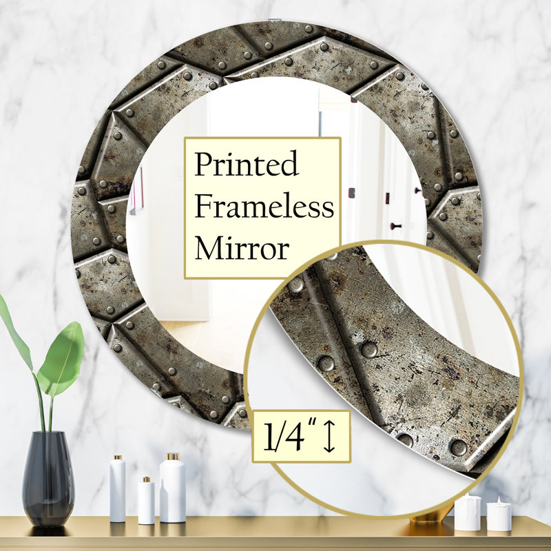 Texture d'armure - miroir bohémien et éclectique, H 31,5 po x l po