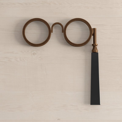 Brass and Resin Spectacle Magnifying Glass Antique Desk Accessory Handle and Brass Frame